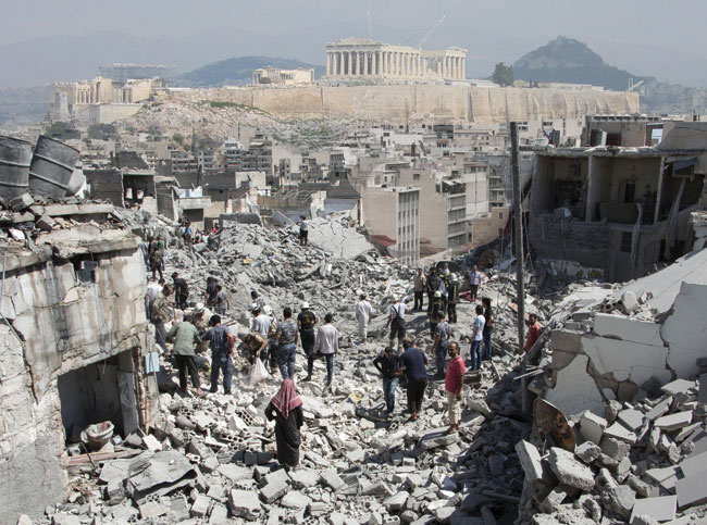 Διονύσης Χριστοφιλογιάννης, «Σαν στο σπίτι μου», 2017. Φωτογραφία, κολάζ, μεταβλητές διαστάσεις.