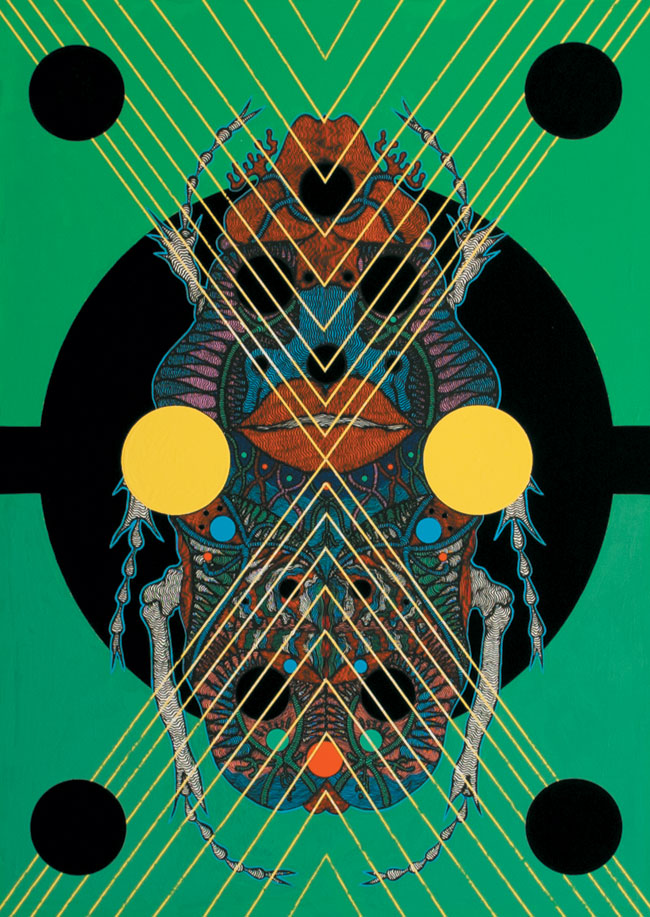 'Waiting for Something' 2017, 71 x 50 cm, Acrylic and Gouache on Wood