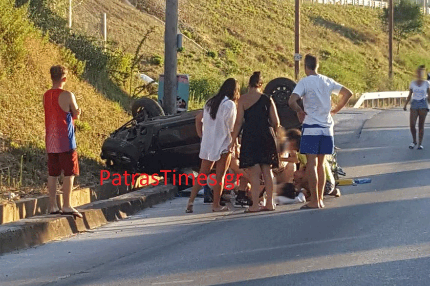 Tροχαίο με δύο τραυματίες στην Π.Ε.Ο Πατρών - Αθηνών
