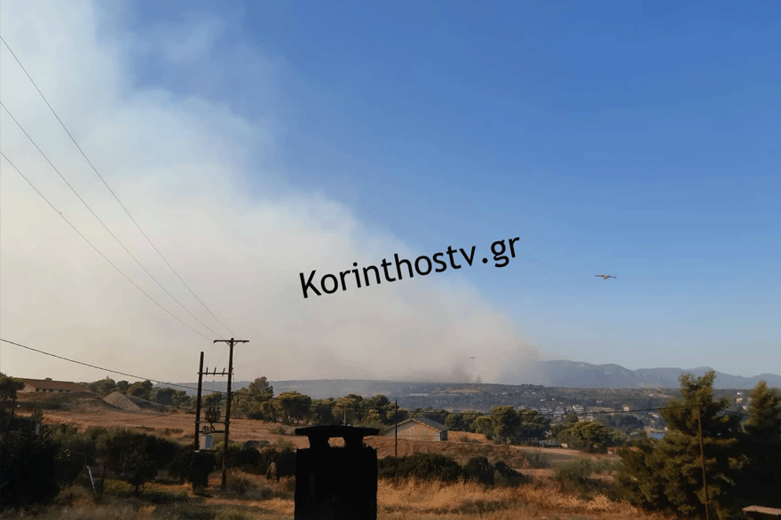 Πυρκαγιά στις Κεχριές Κορινθίας