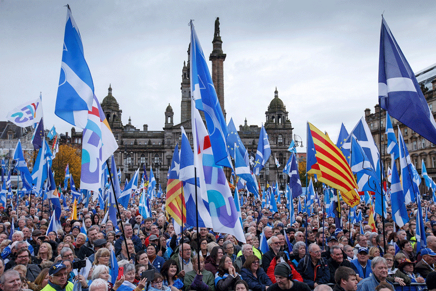 Διαδήλωση υπέρ της ανεξαρτησίας στη Σκωτία
