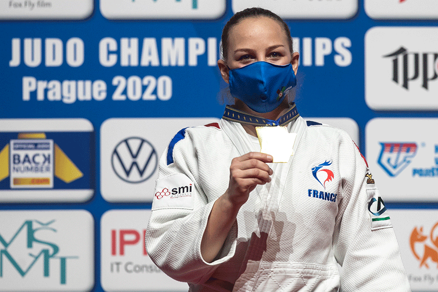Η Μαργκό Πινό (Margaux Pinot) κατακτά το χρυσό μετάλλιο στο Ευρωπαϊκό Πρωτάθλημα Τζούντο στην Πράγα (2020)