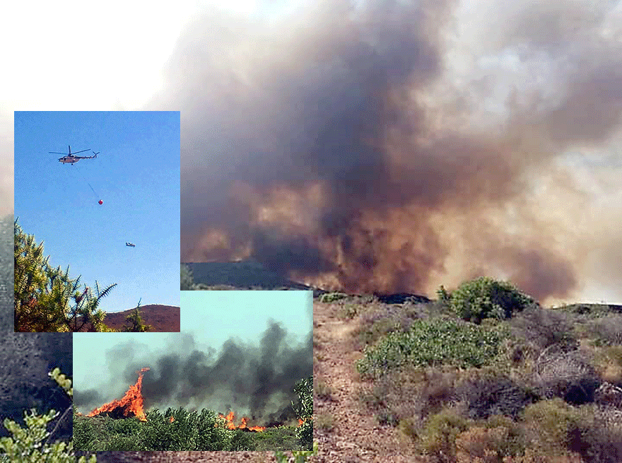 Μαίνεται η πυρκαγιά στην Ελαφόνησο