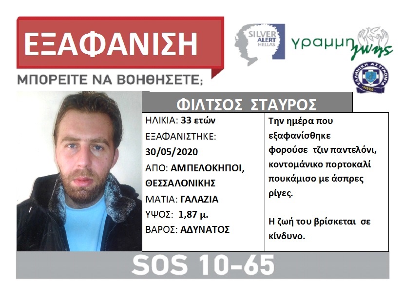 Άφαντος παραμένει ο 33χρονος στη Θεσσαλονίκη - Εκδόθηκε Silver Alert