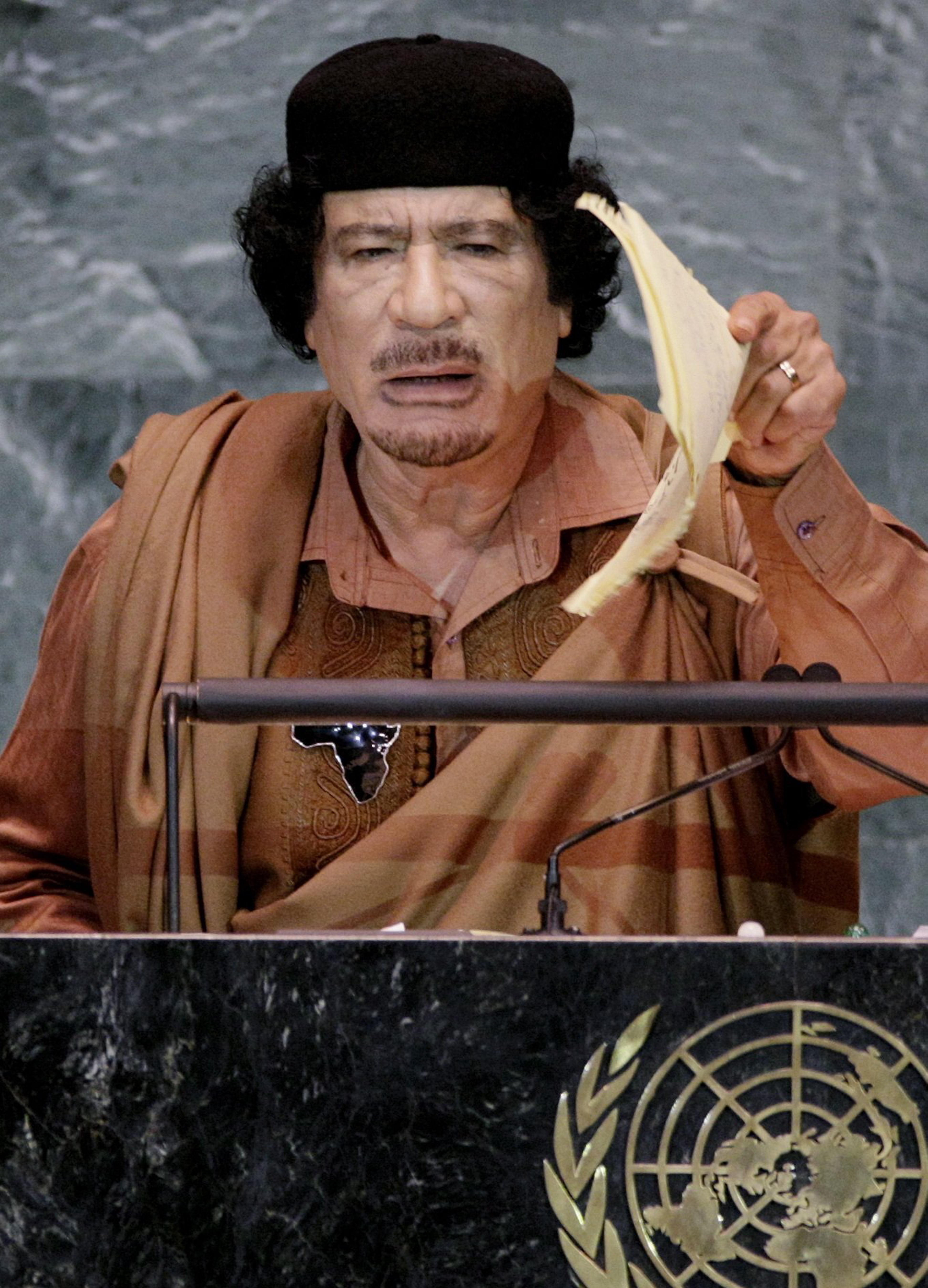 Ο Μουαμάρ Καντάφι στον ΟΗΕ