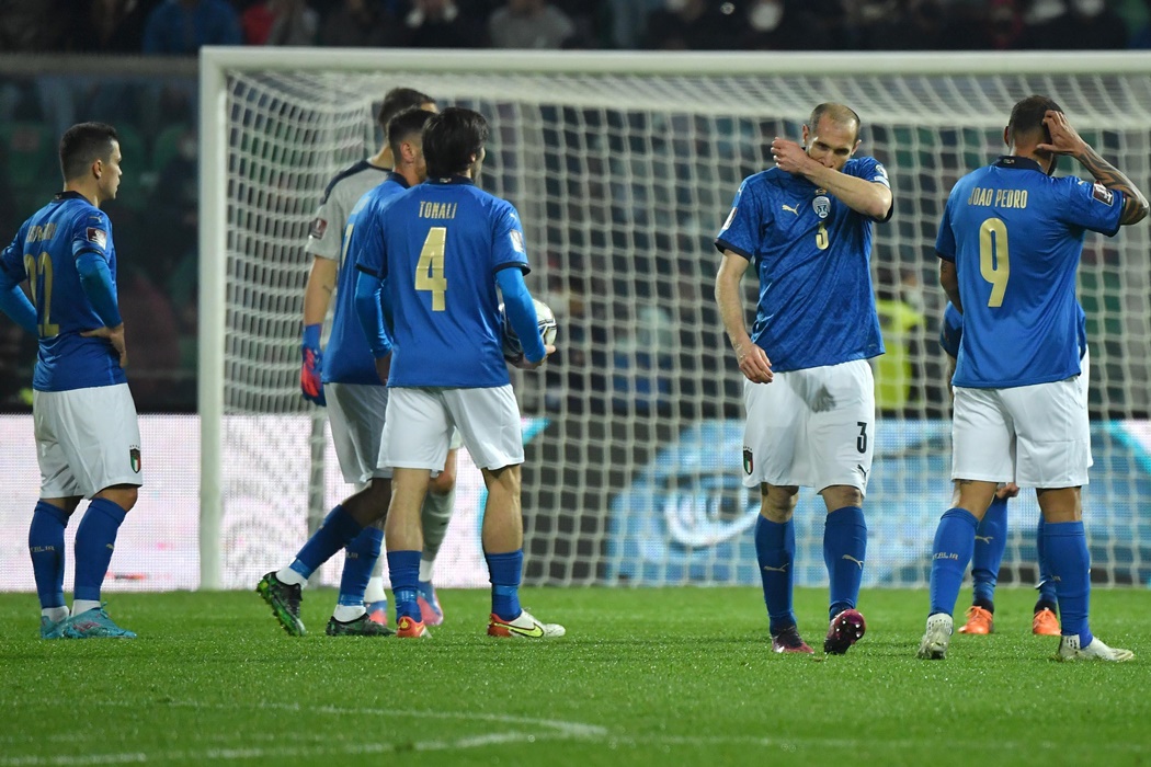 Προκριματικά Μουντιάλ 2022: Παίκτες της Ιταλίας μετά την ήττα από τη Βόρεια Μακεδονία