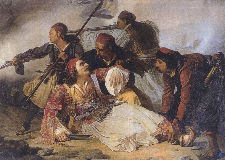 «Ο θάνατος του Μάρκου Μπότσαρη», πίνακας του Λουδοβίκο Λιπαρίνι