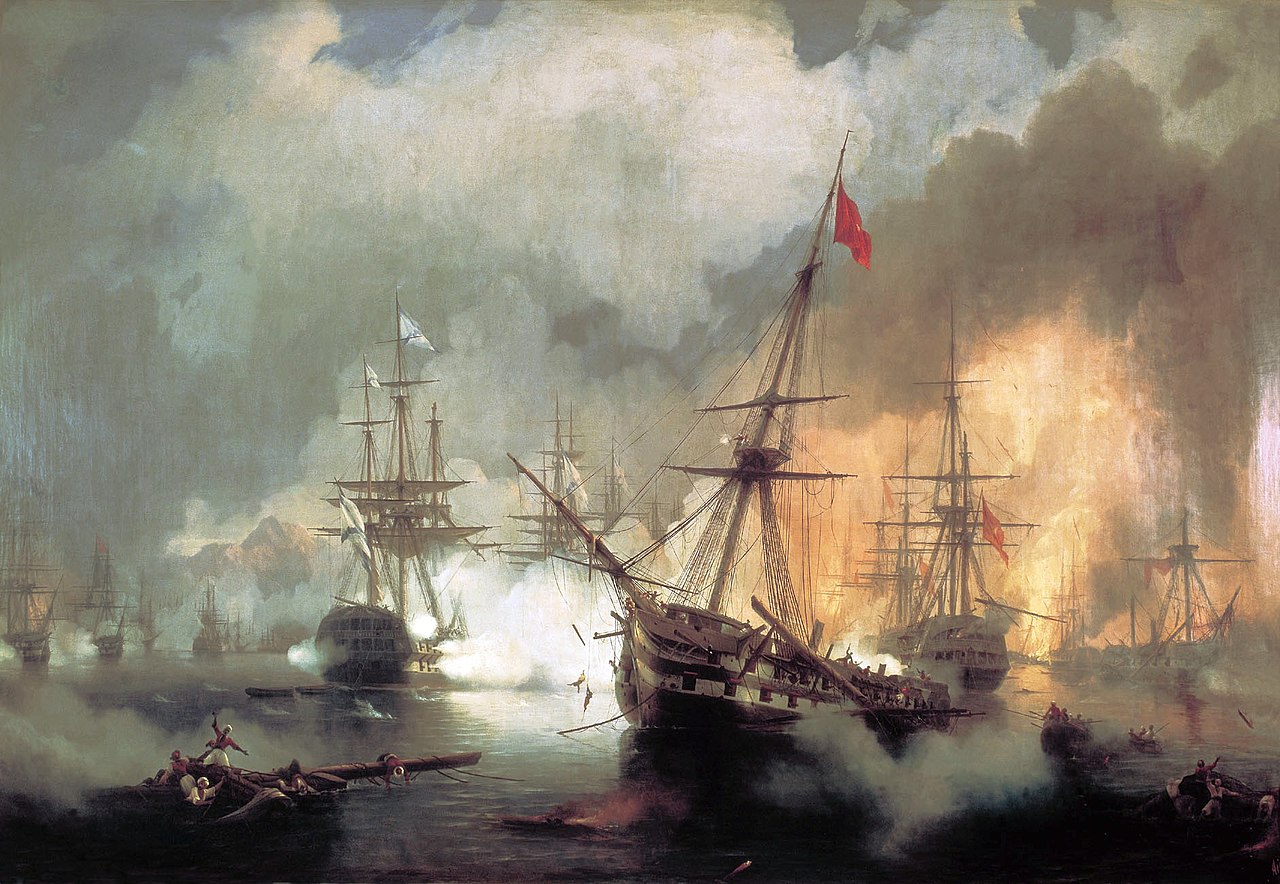 «Η ναυμαχία του Ναυαρίνου», πίνακας του Ιβάν Αϊβαζόφσκι 
