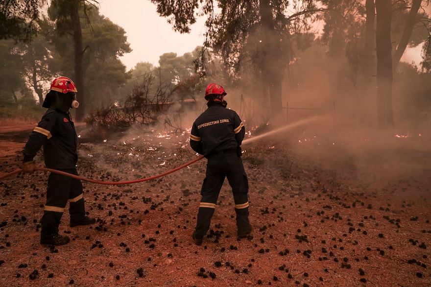 Φωτιά στην Εύβοια: Μάχη με τις φλόγες έδωσαν πυροσβέστες, εθελοντές και κάτοικοι στο Πευκί 
