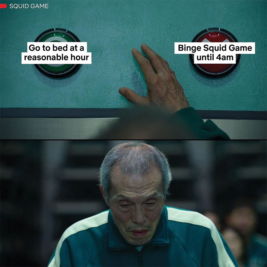 Squid Game: Επικό meme με τον Oh il-nam και το αναπόφευκτο binge-watching στο «Παιχνίδι του Καλαμαριού»