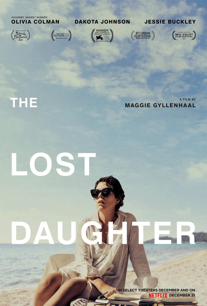 Η επίσημη αφίσα της ταινίας «The Lost Daughter» στο Netflix, που βασίζεται στο βιβλίο της Elena Ferrante.